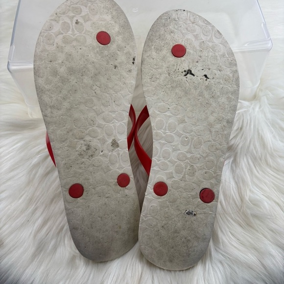 Coach Red Floral Flip Flops - Picture 5 of 6